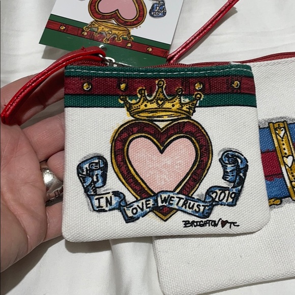 Brighton zip wristlet duo bag white canvas NWT - Picture 5 of 10